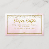 Roze Gouden Glitter Meisjes Luier Raffle Tickets Informatiekaartje (Voorkant)