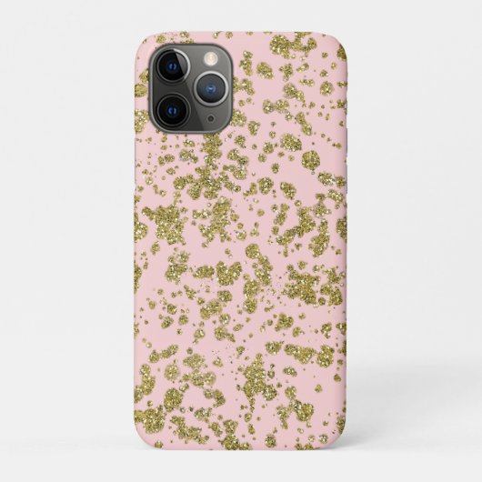 Roze & Gouden Glitter Meisjesachtige Glam Moderne Case-Mate iPhone Case (Achterkant)
