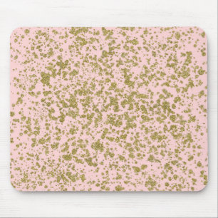 Roze & Gouden Glitter Meisjesachtige Glam Moderne Muismat