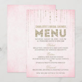 Roze & Gouden Glitter Menu (Voorkant / Achterkant)