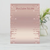 Roze Gouden Glitter Menu Voorbeeld Gepersonaliseer (Staand voorkant)