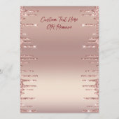 Roze Gouden Glitter Menu Voorbeeld Gepersonaliseer (Achterkant)