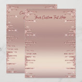 Roze Gouden Glitter Menu Voorbeeld Gepersonaliseer (Voorkant / Achterkant)