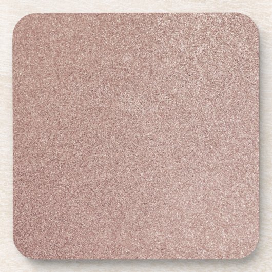 Roze Gouden Glitter Metaalachtig Mooi Meisjesachti Bier Onderzetter (Voorkant)