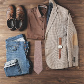 Roze Gouden Glitter Metallic Print Trouw Bruidsjon Stropdas