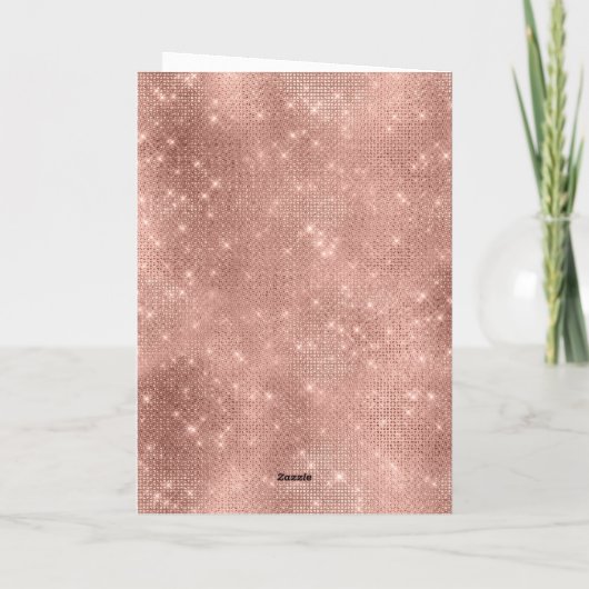 Roze Gouden Glitter Mint Glans Kerstboom Kaart (Achterkant)