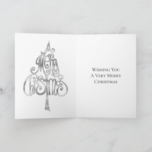 Roze Gouden Glitter Mint Glans Kerstboom Kaart (Binnen)