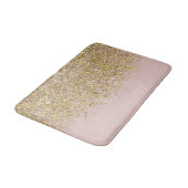 Roze & Gouden Glitter Modern Trendy Glam Chic Tren Badmat (Gekanteld)