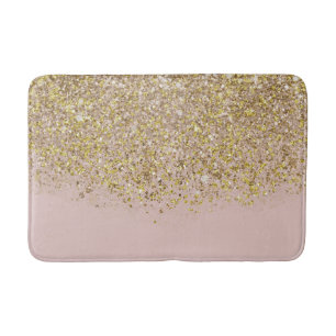 Roze & Gouden Glitter Modern Trendy Glam Chic Tren Badmat