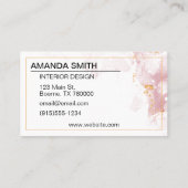 Roze Gouden Glitter Modern Visitekaartje (Achterkant)