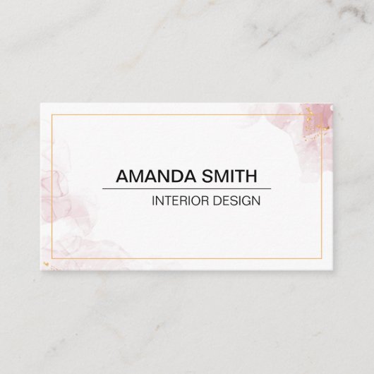 Roze Gouden Glitter Modern Visitekaartje (Voorkant)