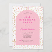 Roze Gouden Glitter Moderne Boog 40e Verjaardag Ha Kaart (Voorkant)