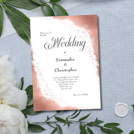 Roze Gouden Glitter Moderne Calligrafie Bruiloft Kaart