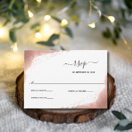 Roze Gouden Glitter Moderne Elegante Trouw RSVP Kaartje