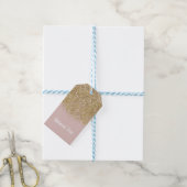 Roze & Gouden Glitter Moderne Trendy Glam Chic Fee Cadeaulabel (Met Touw)