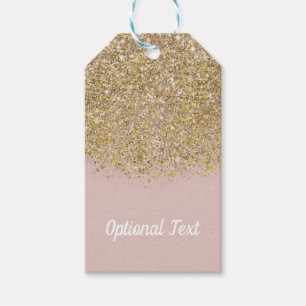 Roze & Gouden Glitter Moderne Trendy Glam Chic Fee Cadeaulabel