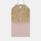 Roze & Gouden Glitter Moderne Trendy Glam Chic Fee Cadeaulabel (Achterkant)