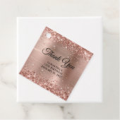 Roze Gouden Glitter Monogram 75e Verjaardag Bedank Bedankjes Labels (In situ)