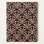 Roze Gouden Glitter Monogram Art Deco Patroon Planner (Achterkant)