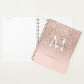 Roze Gouden Glitter Monogram Blush Roze 2023 Planner (Display)