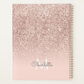 Roze Gouden Glitter Monogram Blush Roze 2023 Planner (Achterkant)