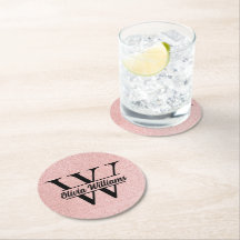 Roze Gouden Glitter Monogram | Meisjesachtige Mode