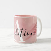 Roze Gouden Glitter Monogram Mok – Gepersonaliseer (Voorkant rechts)