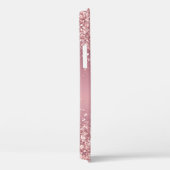 Roze Gouden Glitter Monogram Schrift Case-Mate iPhone Case (Achterkant / Rechts)