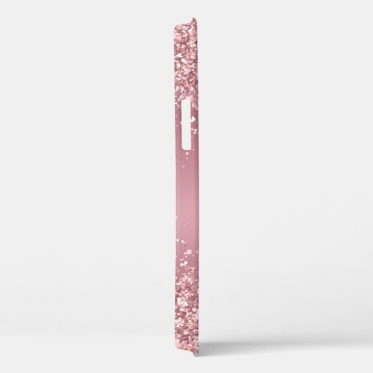 Roze Gouden Glitter Monogram Schrift Case-Mate iPhone Case (Achterkant / Rechts)