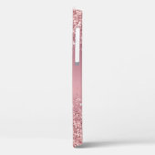 Roze Gouden Glitter Monogram Schrift Case-Mate iPhone Case (Achterkant / Links)