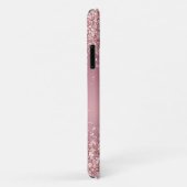Roze Gouden Glitter Monogram Schrift Case-Mate iPhone Case (Achterkant/rechts)