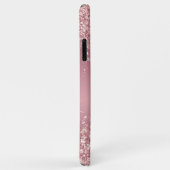 Roze Gouden Glitter Monogram Schrift Case-Mate iPhone Case (Achterkant/rechts)