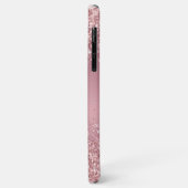 Roze Gouden Glitter Monogram Schrift Case-Mate iPhone Case (Achterkant/links)