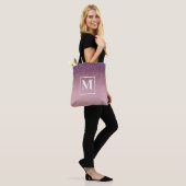 Roze Gouden Glitter Monogram Tas (Op model)