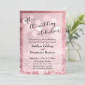 Roze Gouden Glitter Na de Bruiloftsviering Kaart (Staand voorkant)