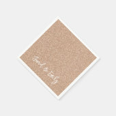 Roze Gouden Glitter NAAM & NAAM Elegante Chic Brui Servet (Hoek)