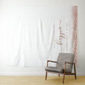 Roze Gouden Glitter Namen Huwelijksfotobackground Wandkleed (In Situ (horizontaal))