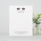 Roze Gouden Glitter Ogen Briefhoofd (Staand voorkant)