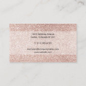 Roze Gouden Glitter Ogen en Wimpers Visitekaartje (Achterkant)