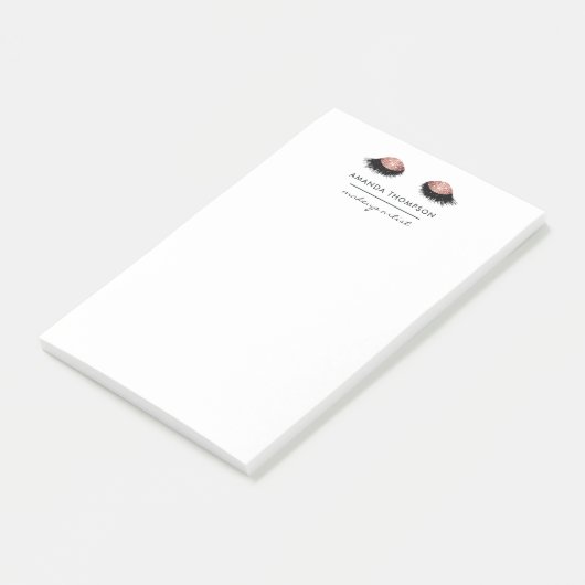 Roze Gouden Glitter Ogen Post-it® Notes (Schuin)
