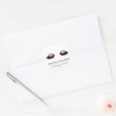 Roze Gouden Glitter Ogen Vierkante Sticker (Envelop)