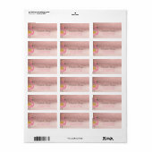 Roze Gouden Glitter Ombre Roze Flamingo Label (Full Sheet)