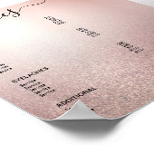 Roze Gouden Glitter Ombre Salon Service Menu Poster (Hoek)