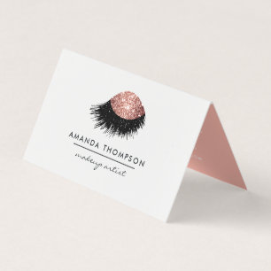 Roze Gouden Glitter Oog Visitekaartje