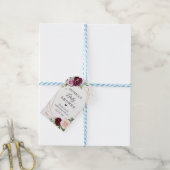 Roze Gouden Glitter Paarse Blush Bloemige Baby Sho Cadeaulabel (Met Touw)