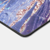 Roze Gouden Glitter Paarse Opal Marmer Monogram Bureaumat (Hoek)