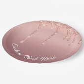 Roze Gouden Glitter Papieren Borden Persoonlijke T Bordje (Gekanteld)