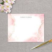 roze gouden glitter persoonlijke briefpapier bedankkaart