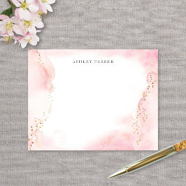  roze gouden glitter persoonlijke briefpapier bedankkaart