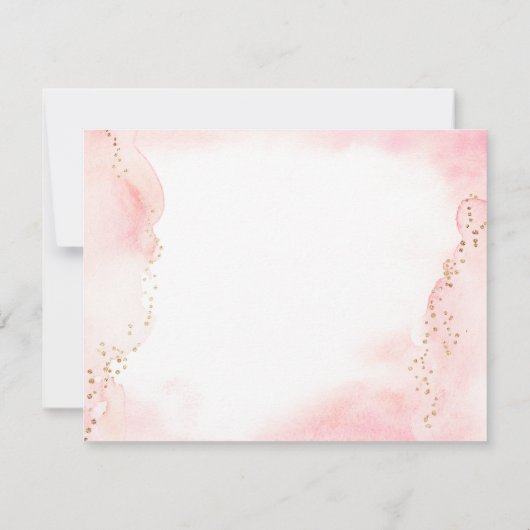  roze gouden glitter persoonlijke briefpapier bedankkaart (Achterkant)